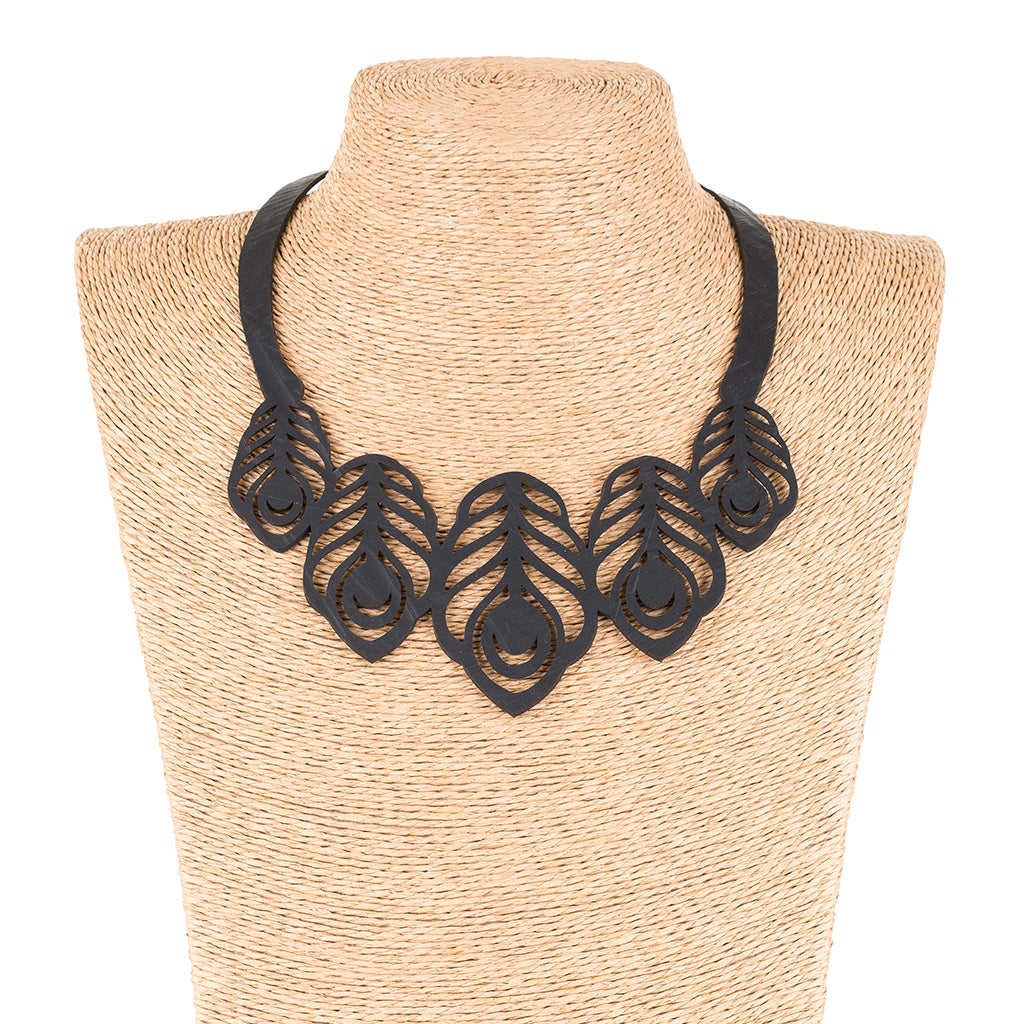 Small Peacock Feather Necklace