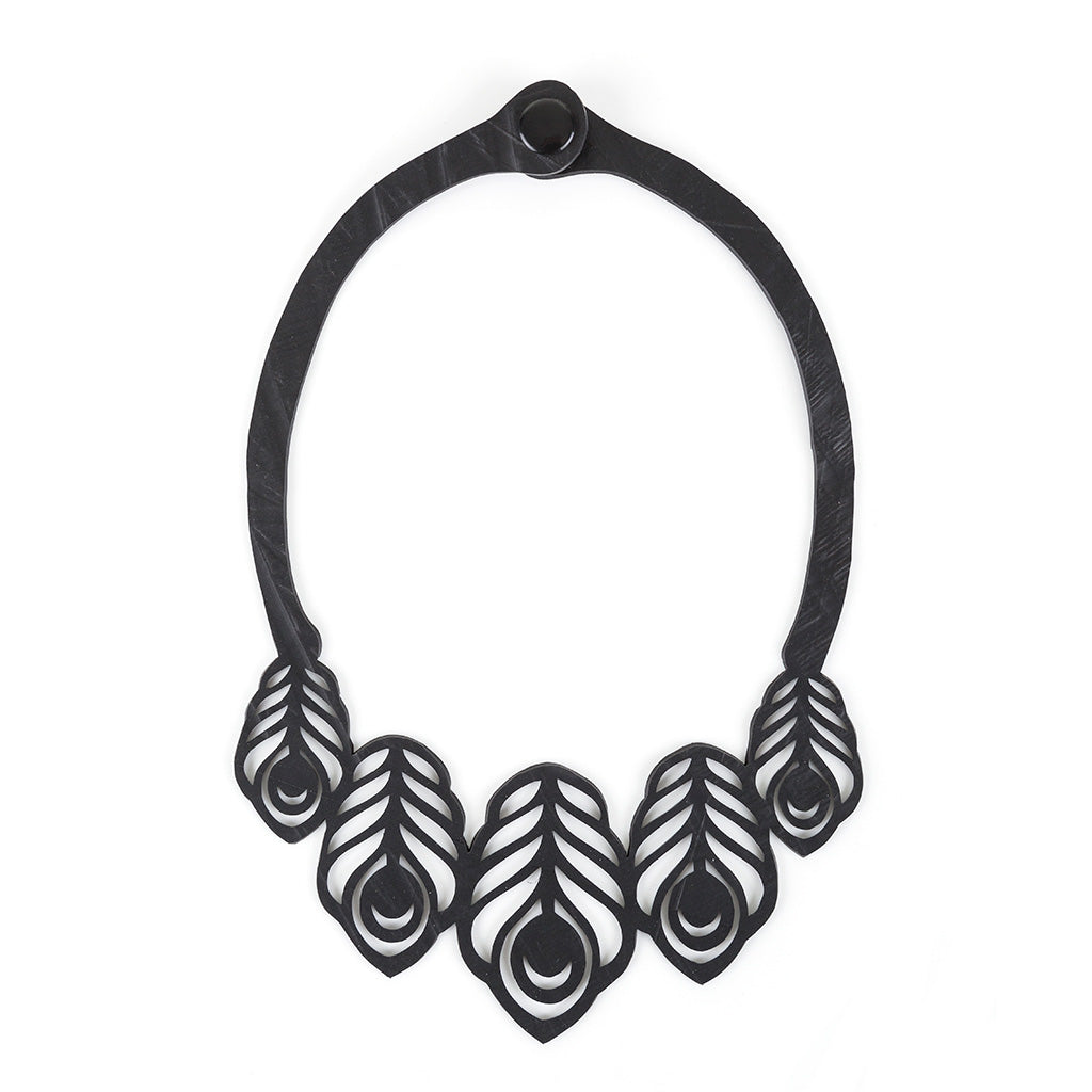 Small Peacock Feather Necklace