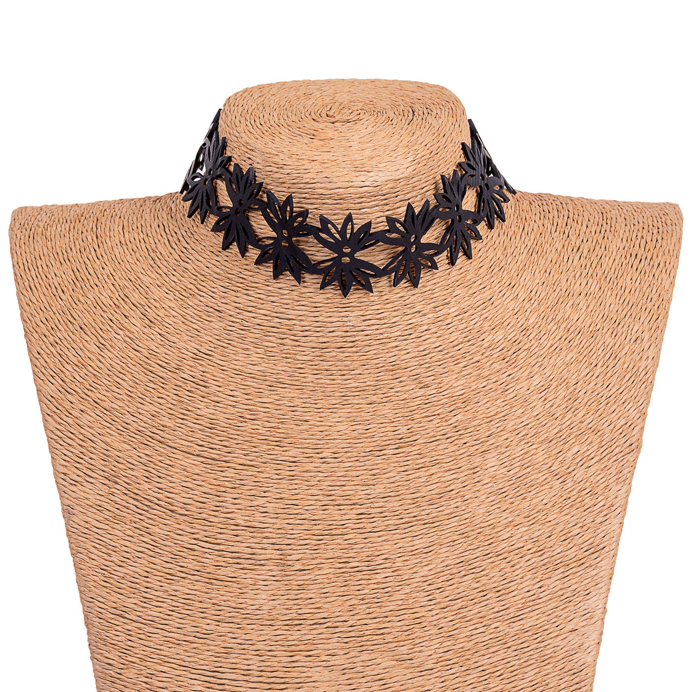 Mimosa Flowers Recycled Rubber Statement Choker-1