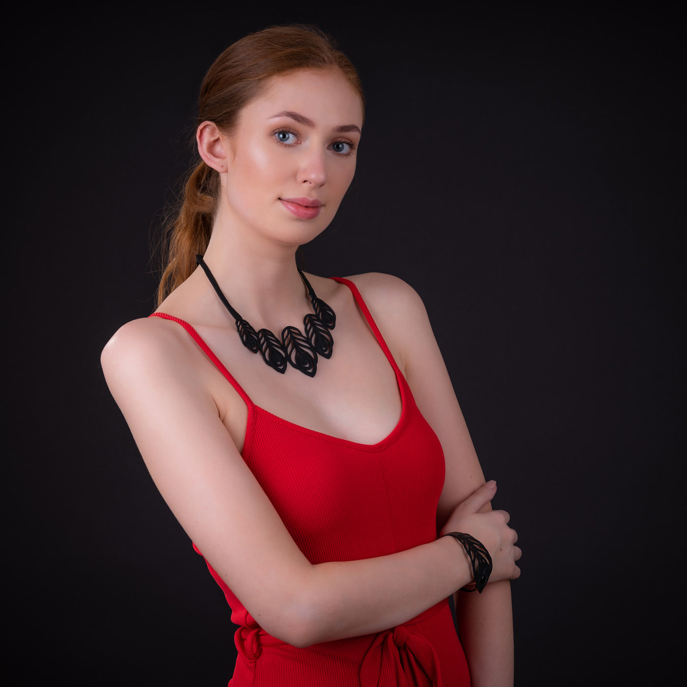 Small Peacock Feather Necklace