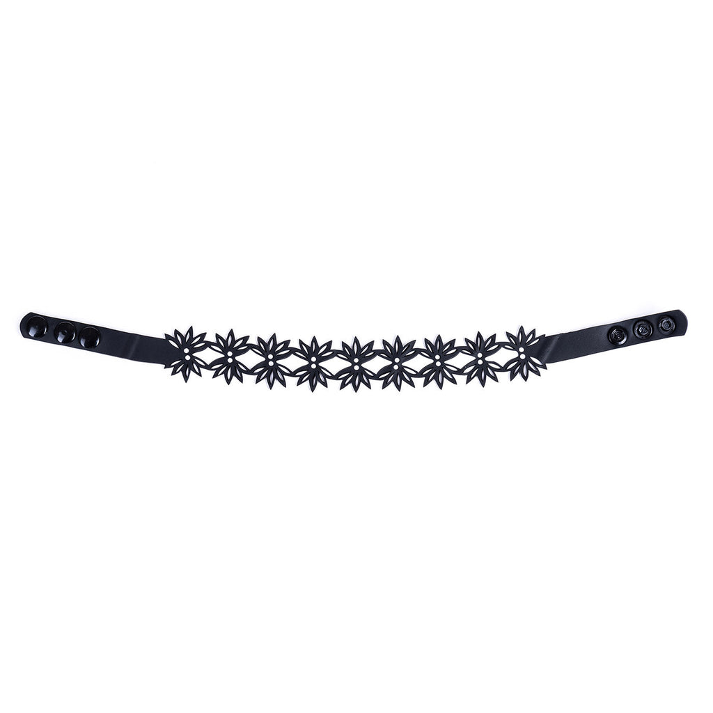Mimosa Flowers Recycled Rubber Statement Choker-2