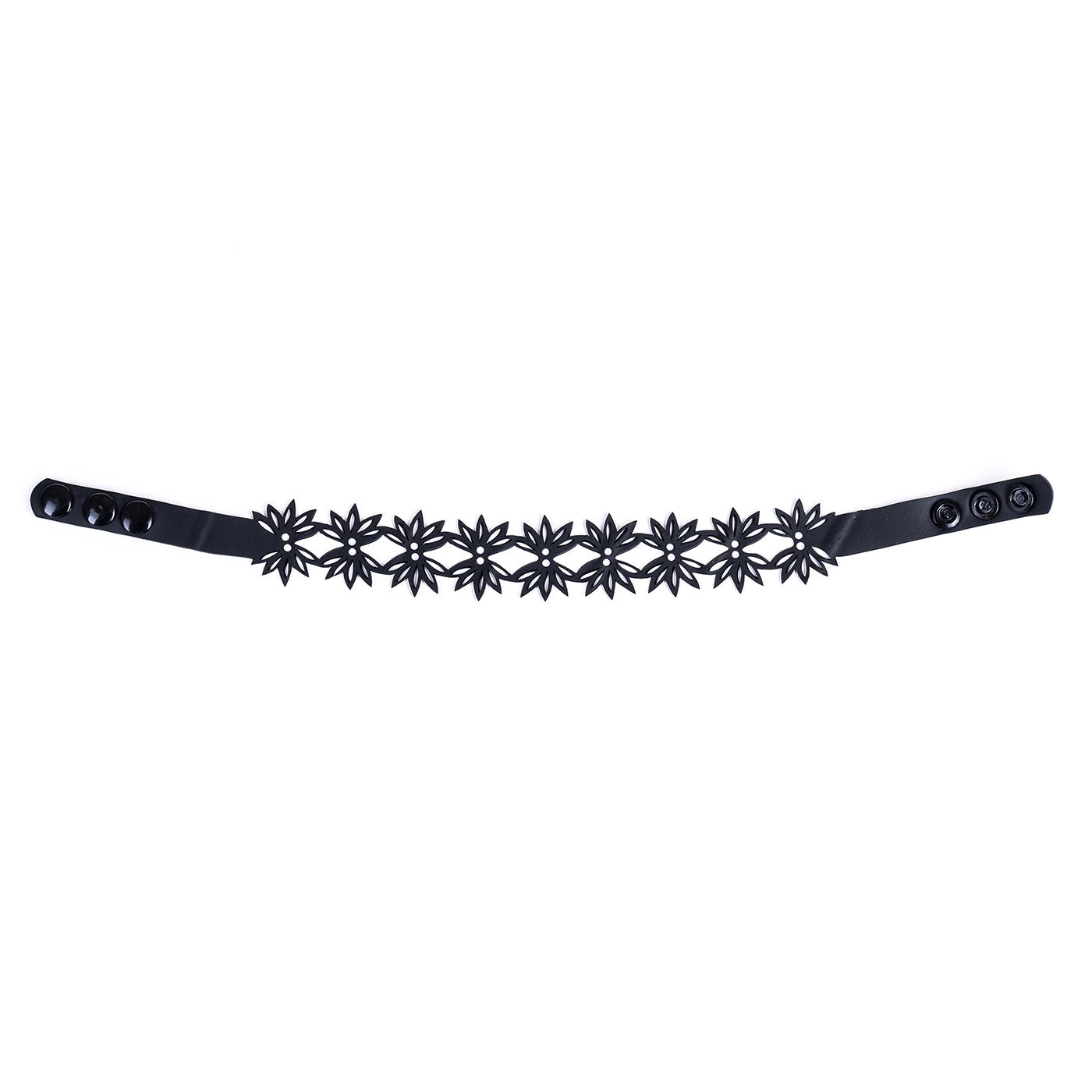 Mimosa Flowers Recycled Rubber Statement Choker-2