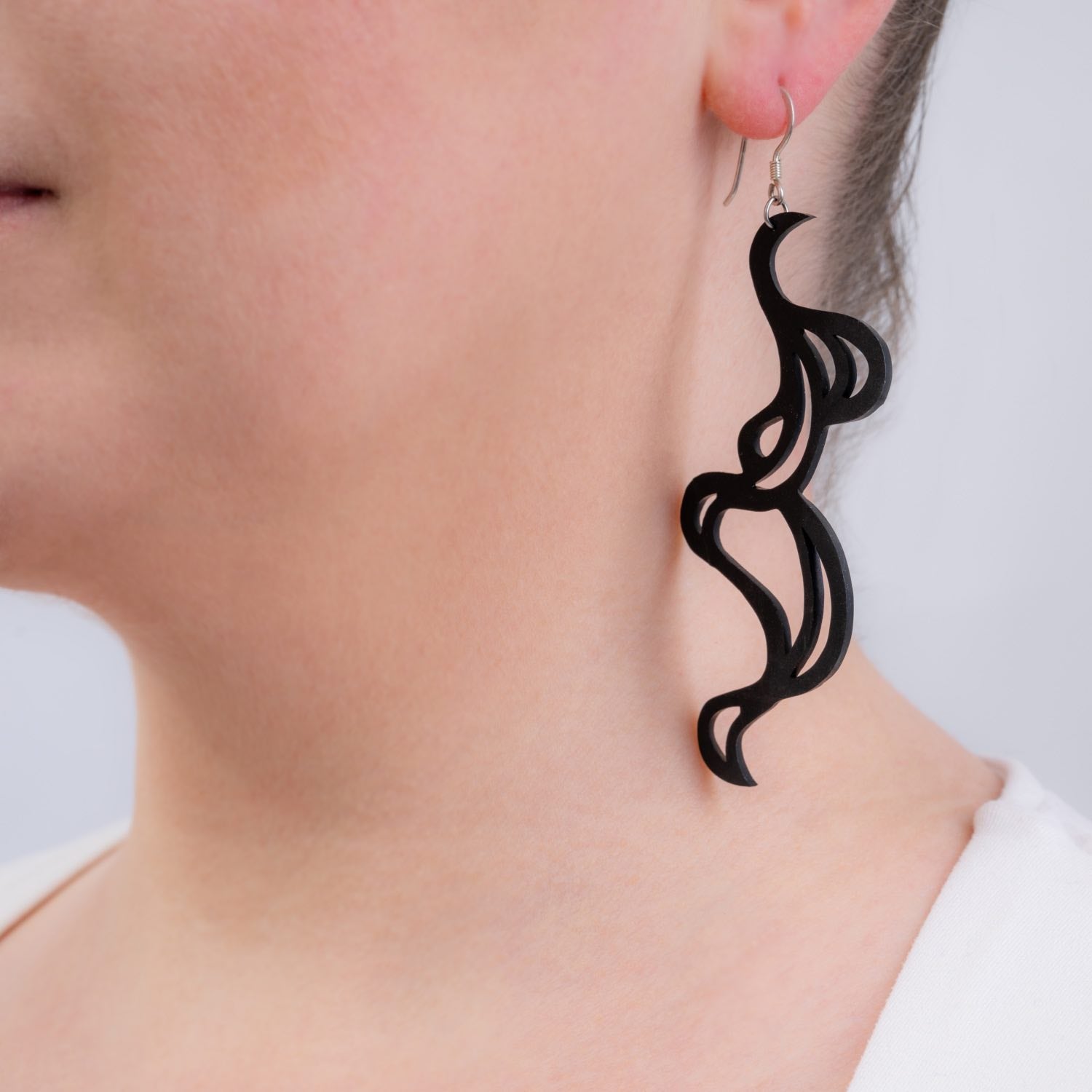 Tamara Statement Art Deco Rubber Earrings